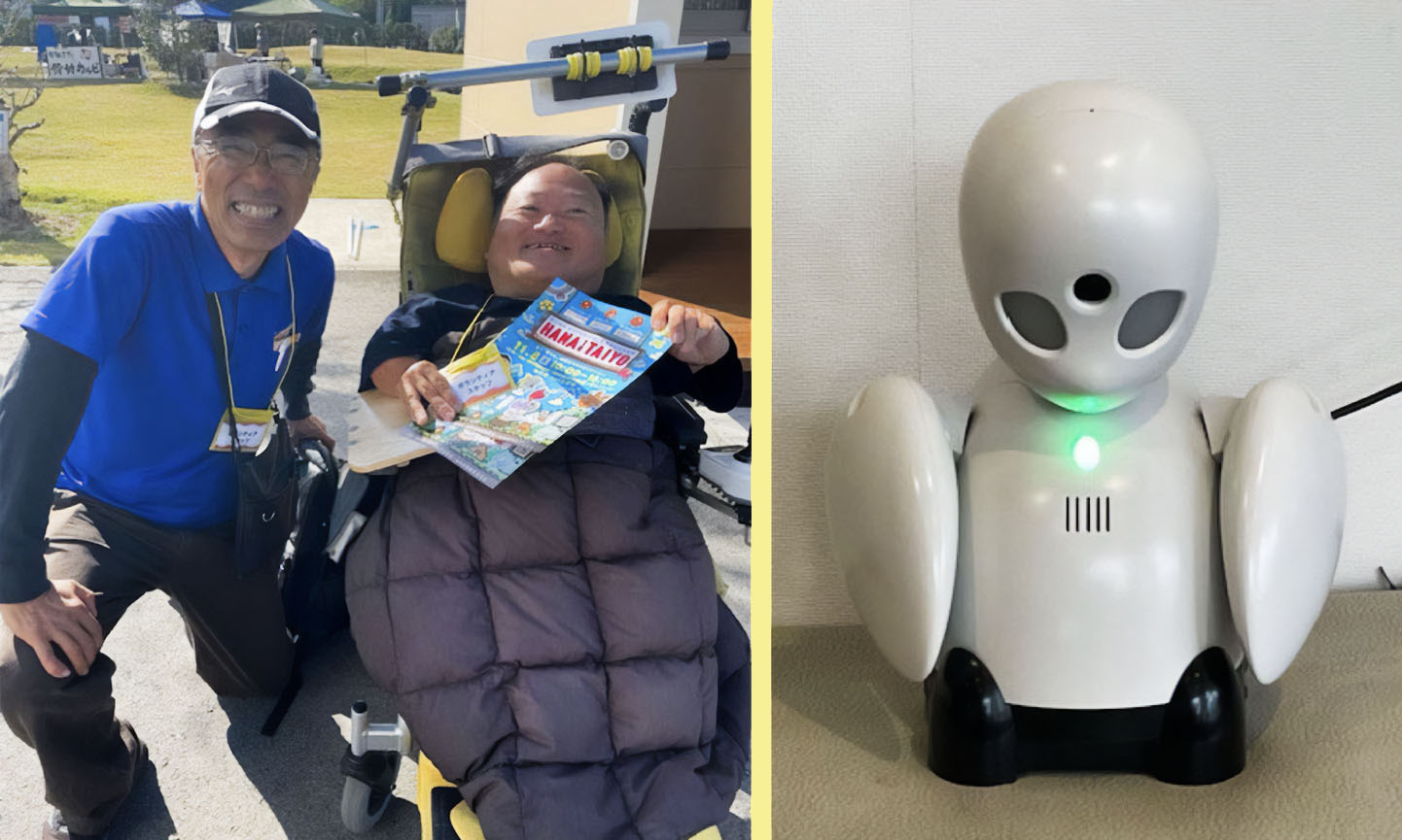 分身ロボット「オリヒメ」バザーデビュー　柳川市人権の集いで、クッキー販売に挑戦！